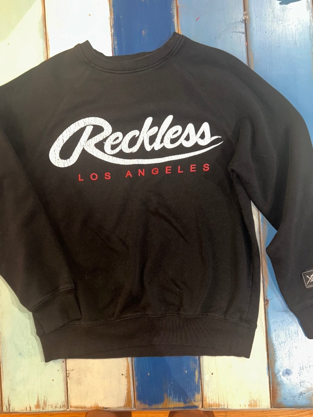 Young & Reckless Los Angeles Black Crewneck Sweatshirt Medium